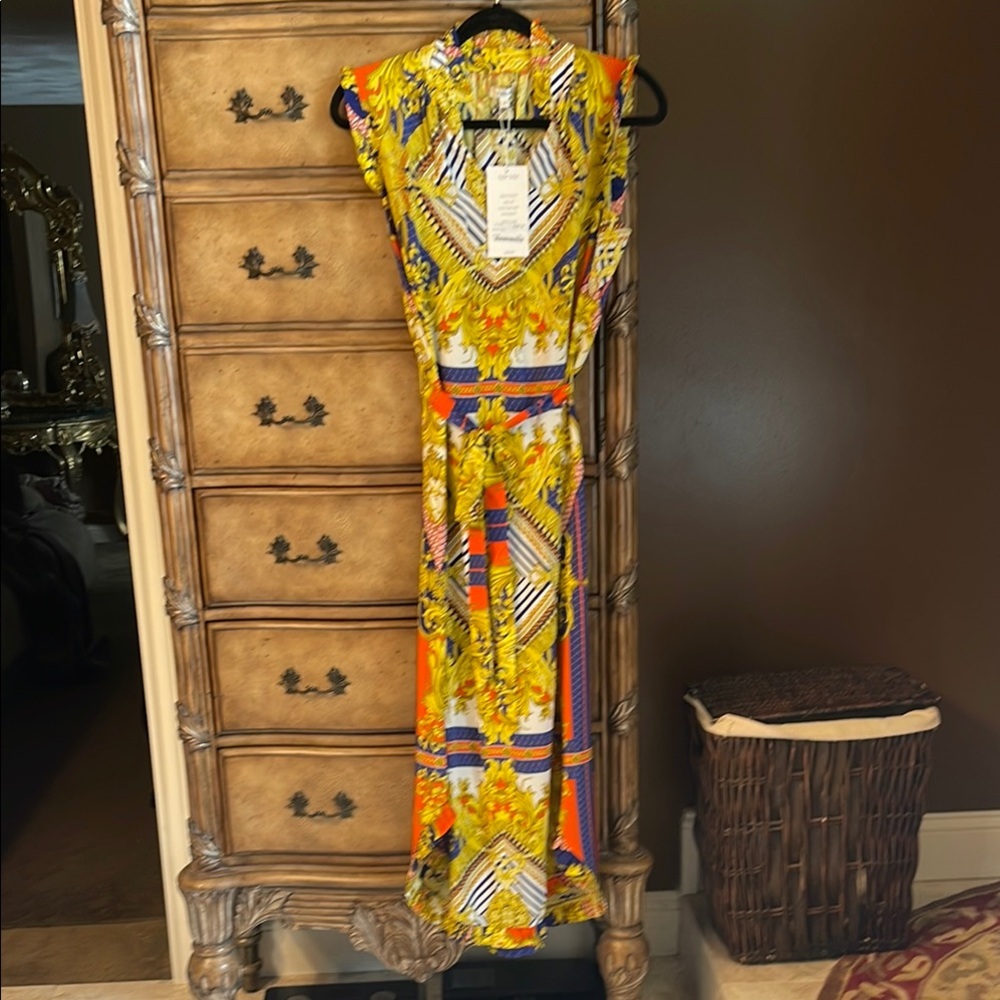 Tyler Boe Colorful Geometric Midi Dress